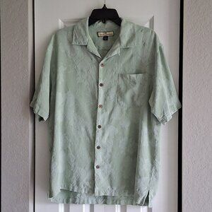 Tommy Bahama Vintage Light Green Hawaiian Short Sleeve Shirt Men's Size L